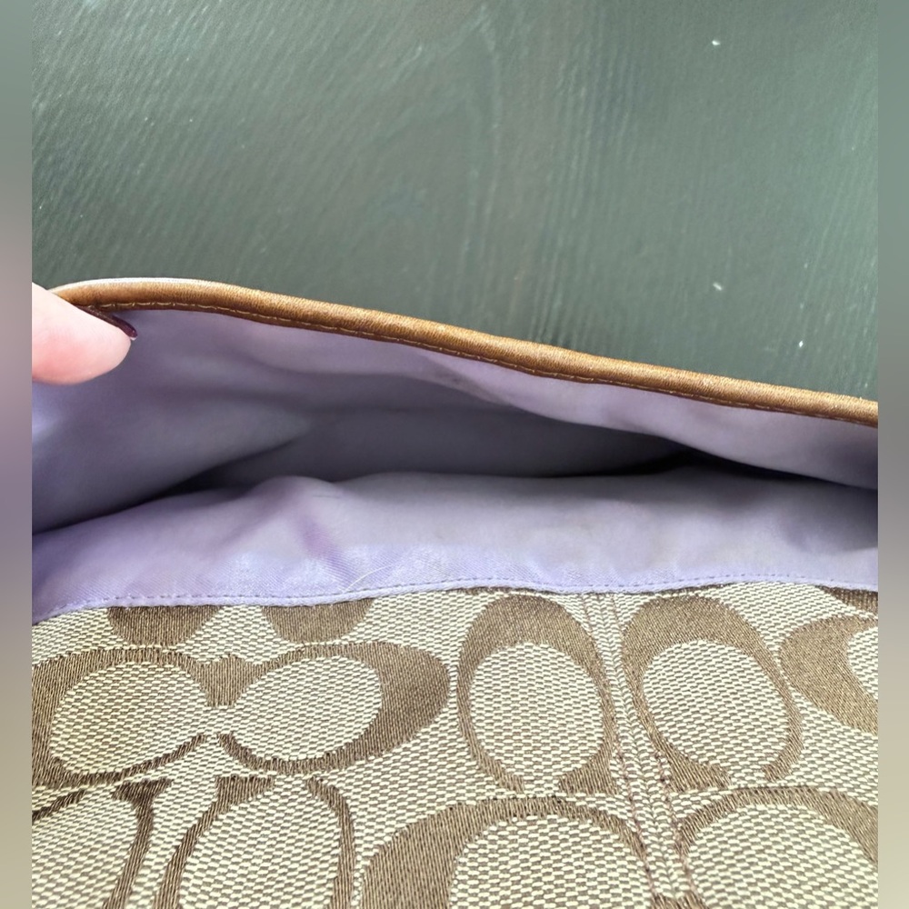 Coach Tan and Brown Signature Shoulder Bag - Picture 6 of 10